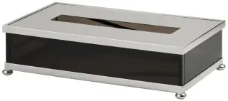 Контейнер для салфеток Cristal&Bronze OBSIDIENNE LISSE FS11P-A1-661 Obsidienne lisse/POLISHED CHROME