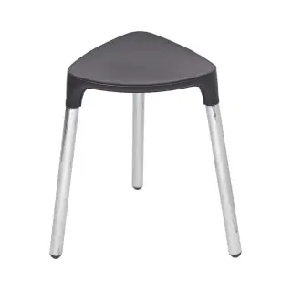 Табурет 37*33*h44, сталь, хром, термопластик, сиденье - экокожа, цвет черный