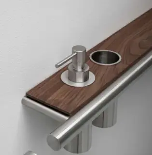 Дозатор Falper Cilindro #B04 Walnut burned-N6/матовая сталь