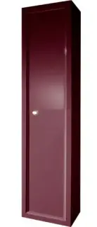 Шкаф-пенал подвесной с внутренней подсветкой (1 дверца правая, 1 выдвижной ящик, 4 полки, 2 контейнера), 40*33.5*h170, лак глянцевый малиновый/хром