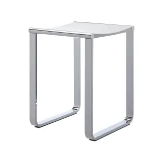 Табурет для ванной комнаты (нагрузка 100 кг) 36.5*34*h46.9, хром/светло-серый