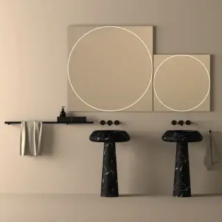 Зеркало для ванной Agape VITRUVIO ASPEV88LE nero opaco