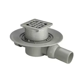 Трап с решеткой 10*10 см, со съемным гидрозатвором, X1 27*22*h7.5,