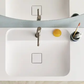 Столешница с литой раковиной с 1отв. под смеситель 155,6*50,5*1,2h bianco opaco tekno deimos