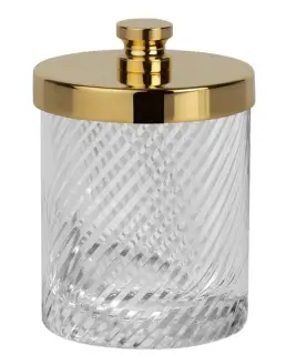 Баночка маленькая d.8*11h прозрачный хрусталь/золото