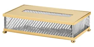 Контейнер для салфеток Cristal&Bronze INFINI FS14-D1-661 прозрачный хрусталь/золото