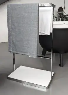 Держатель для полотенец Agape MEMORY AMEM862.A.Z сталь полированная/CRISTALPLANT белый