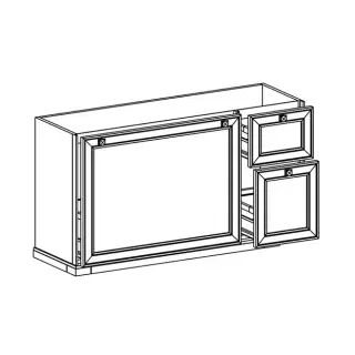 База под раковину Arbi AUGUSTO L165M (LN) -P02 дерево, окрашеное в матовый лак col. creta, ручки - P02 хром