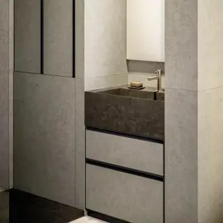 База под раковину Arbi Absolute L121 laminam focos roccia, металл nero