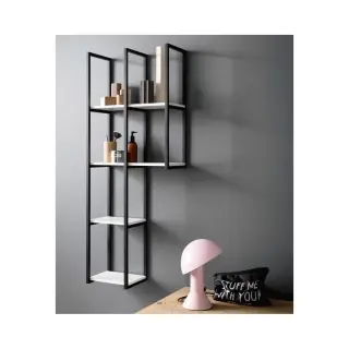 Композиция настенная, правая, 6 полок, 48.5*20.8*h61.2/122.2, структура - rodio, полки - rovere castoro