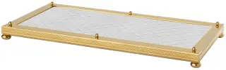 Поднос предметный 16*31 см прозрачный хрусталь/Matt Soft Gold