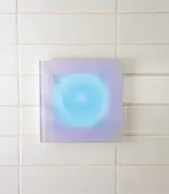 Светильник с функцией хромотерапии,2 динамика (белый свет+5 фиксир-ных цветов+4 цикла) + коробка монтажная 20*20*h2, каленное стекло с шелкографией