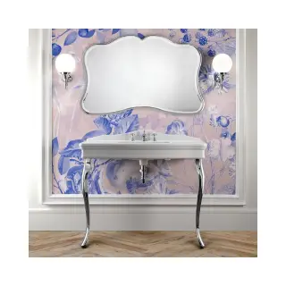 Консоль для ванной комнаты Devon&Devon Colette Consolle DECOLETTEBI3FGCR ножки - хром, структура - белая керамика