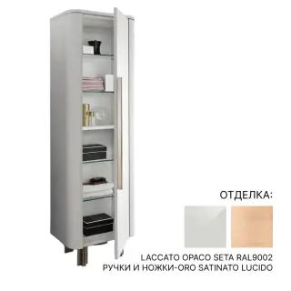 Шкаф в ванную комнату Mia Italia LENOX HILL LENCOA170RALS.55.DX LACCATO OPACO SETA RAL9002, ручки и ножки-ORO SATINATO LUCIDO