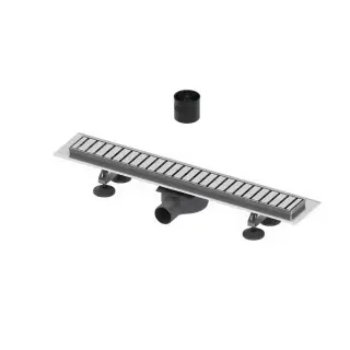 Комплект: дренажный канал 700мм с решеткой “straight”, с cифоном DN50, с мембраной, на 4 опорах Tece TECElinus