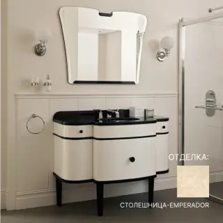 База под раковину Devon&Devon Music EFMUSICR1035/DBEMLIG основание WHITE, столешница EMPERADOR LIGHT PROTECTIVE, RAL1035 LUCIDO