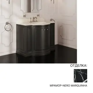 База под раковину Devon&Devon Clarence EFCLARDGNE цвет DARK GREY, топ мрамор NERO MARQUINHA