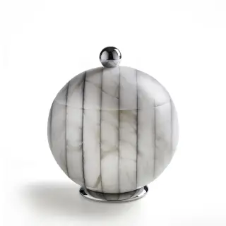 Контейнер для ватных дисков/палочек 3SC RIGATO AL48NK цвет-alabaster/nickel satin polished