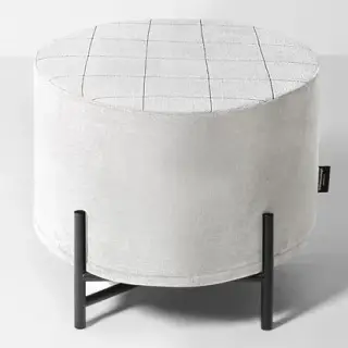 Пуф Antonio Lupi PAESAGGI SOSPESI PSGP10 структура сталь-NERO GOFFRATO, съемный чехол - ткань белая