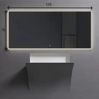 Зеркало для ванной Antonio Lupi Nastro NASTRO75W.135 рамка черная