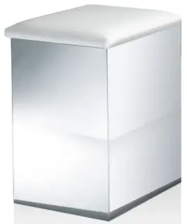 Пуф Decor Walther CASE HK 1 0506450 Полированная нержавеющая сталь / белая синтетическая кожа