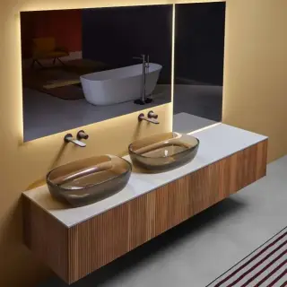 Топ под 2 раковины SENSO, без отв. под смеситель 216*54*1.2h COLORMOOD SMOKE