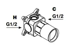 Внутренняя часть встр. смесителя G1/2 Grafite