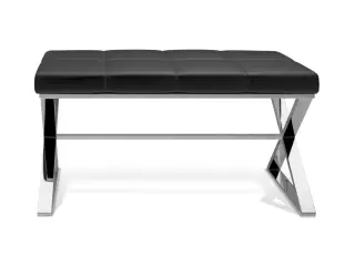 Банкетка для ванной комнаты Decor Walther BENCH 0508905 структура - хром, сиденье - черная экокожа