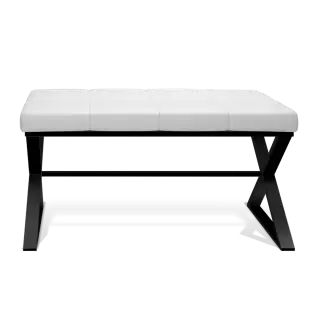 Банкетка для ванной комнаты Decor Walther BENCH 0509662 цвет-черный матовый/эко-кожа белая