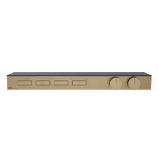 Термостат Gessi HI-FI SHELF 63026#726 Warm Bronze Brushed PVD, полочка-черное стекло