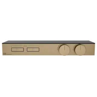 Термостат Gessi HI-FI SHELF 63022#726 Warm Bronze Brushed PVD, полочка-черное стекло