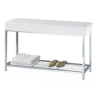 Банкетка для ванной комнаты Decor Walther DW 67 0503304 цвет-хром, сиденье-белое