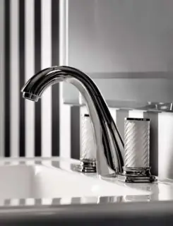 Смеситель для раковины Oasis Fortuny 0FRTRB300100001CR хром, ручки - муранское стекло