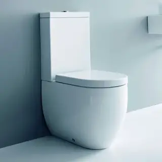 Унитаз Kerasan Flo 311701 + 318101 + 752190 + 318701 белый, петли-хром