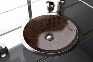 Раковина Glass Design Alumix round ALUROA03 alumix, цвет - коричневый/черный