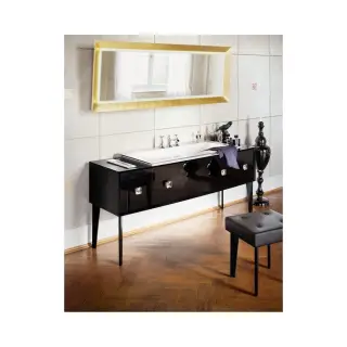 Комплект мебели с раковиной BURGBAD Elysee SELF149 F1004 K0127 G0097 корпус/фасад - черный глянец (F1004/K0127), ручка - хром, кристалл (G0097)