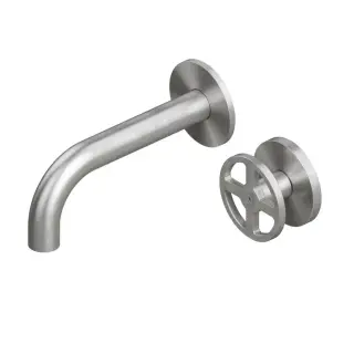 Смеситель для раковины Quadrodesign VALVOLA02 20.10.AS цвет-BRUSHED STEEL