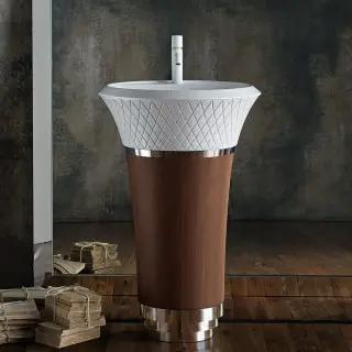 Раковина Falper GEORGE DX6-GE0-GE1(RG-TI) rovere grigio, inox titanium, раковина - матовый цвет