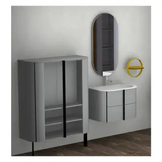 Комплект мебели с раковиной BURGBAD LAVO 2.0 SFZP072 F5045 K0418 + SIJH050 + ACFP030 K0418 + SGCK101 FOT44 K0418 базальт серый мат. (F5045) молдинг (G0227)