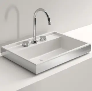 Раковина Milldue DETROIT 62 9264 белая, внешняя рамка Steel frame