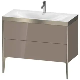 Комплект мебели с раковиной Duravit XViu XV4711OB186P+XV971400000+UV997607777 Cappuccino High Gloss, Champagne Matt