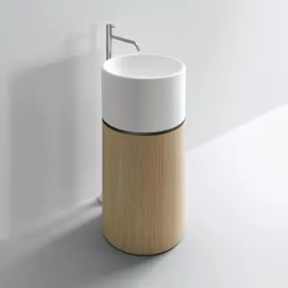 Раковина Milldue ROMA I 2016.A раковина-керамика белая матовая/полоса PLATINO-333/база-ROVERE MEZZA FIAMMA-7777