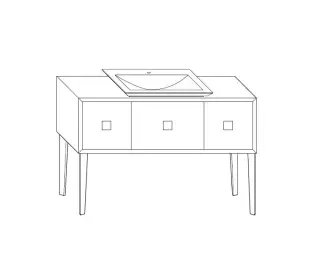 Комплект мебели с раковиной BURGBAD Elysee SELF119 F1004 K0127 G0097 корпус/фасад - черный глянец (F1004/K0127), ручка - хром, кристалл (G0097)