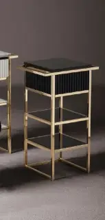 Тумба для ванной комнаты Oasis ACADEMY 0AC1PTA08439050OR + 0ACTTS000239036LMQ декор - ribbed nero, профили - золото, мрамор - nero marquina