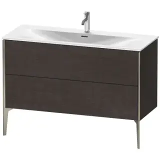 Комплект мебели с раковиной Duravit XViu XV43040B1720E00+23441200001+XV971400000 Dark Brushed Oak-72/рама champagne матовый-B1/раковина белая с покр WG