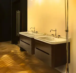 Комплект мебели с раковиной Kerasan Waldorf 919246 + 4142K1 (811390+414201) + 919490 отделка орех, хром