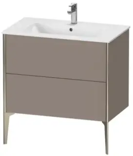 Комплект мебели с раковиной Duravit XViu XV44820B1430E00+23368300001+XV971400000 Basalt Matt-43/рама champagne матовый-B1/раковина белая с покрытием WG