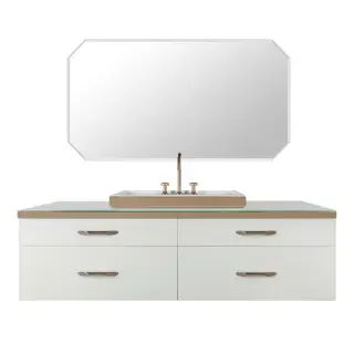 Комплект мебели с раковиной Milldue Hilton 3052+9265+3290.sx+3290.dx+4054+2488*2+7503 matt riso lacquer 09, 91 acciaio bronzo, vetro riso satinato s09, ceramilux bianco glossy - j17