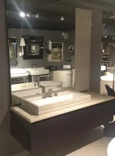 Комплект мебели с раковиной Milldue Four seasons 3505+3528+3495*2+9263+4355+3668 хром черный,poro carbone/wenge, мрамор Lipica Unito А57