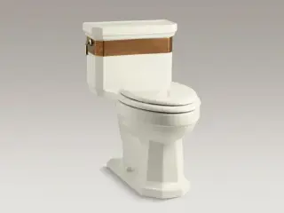 Унитаз KOHLER Kathryn Saree design K-14268-S1-96 + K-4701-AF-96 + K-9451-AF + K-7637-AF цвет бисквит, декор золото